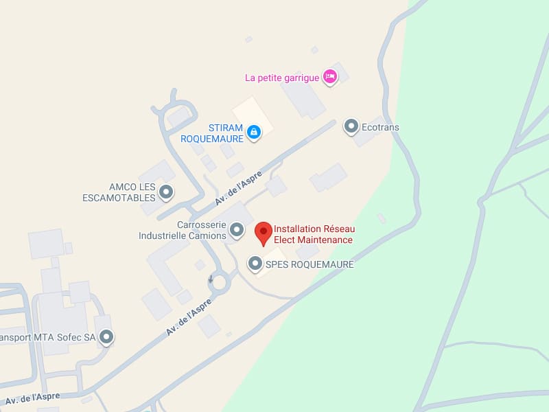 Installation Réseau Elect Maintenance : Plan Roquemaure Carte d'entreprises à Roquemaure, Av. de l'Aspre, incluant Installation Réseau Elect Maintenance et SPES.